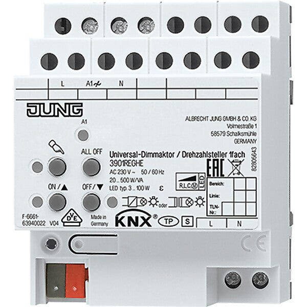 JUNG KNX Universal-Dimmaktor /Drehzahlst. 1fach 3901 REGHE
